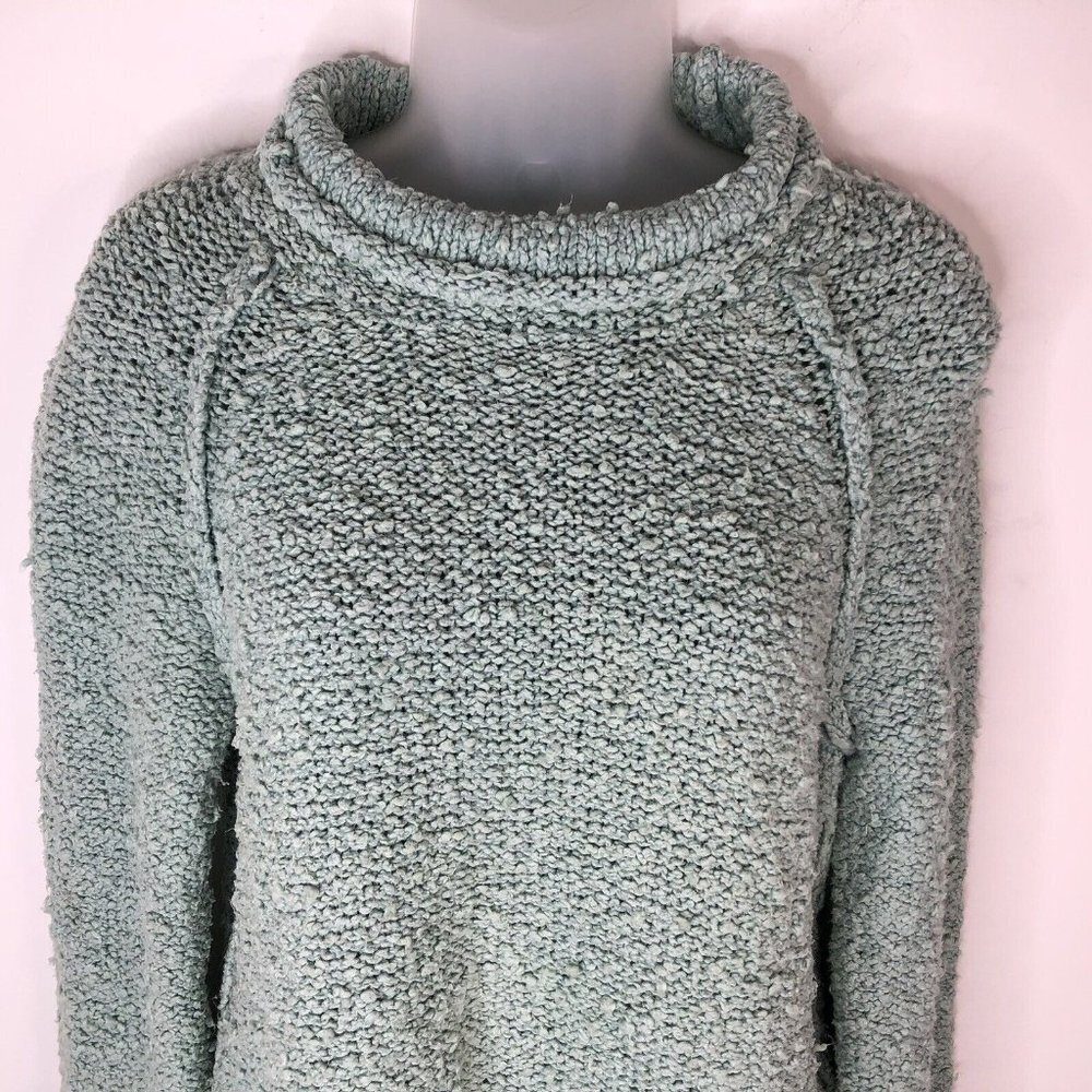 Anthropologie Moth Women’s Juliette Turtleneck Sweater Size M Green Cotton